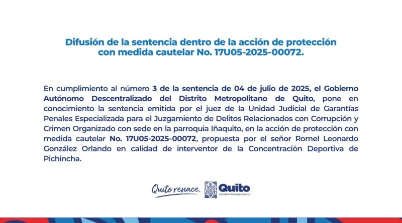Sentencia sobre acción de protección es divulgada oficialmente- Últimas noticias Ecuador