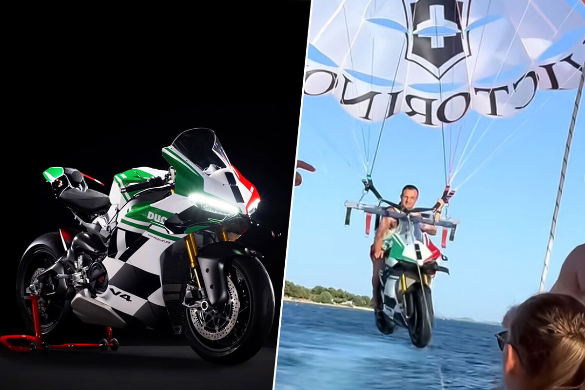 ¿Quién se atrevería a volar una Ducati en un parapente? ¡Increíble!- Últimas noticias Ecuador